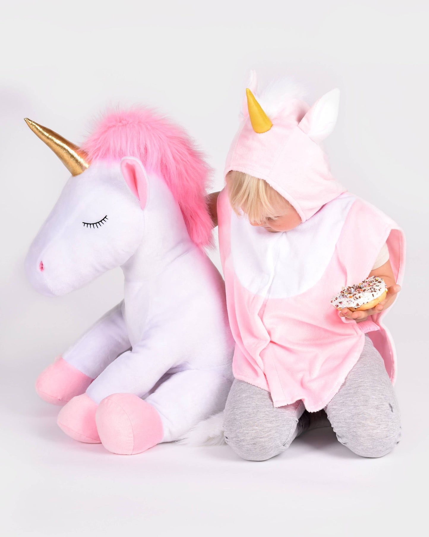 Mini cape licorne rose 86-110 cl 1-4 ans