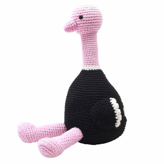 Peluche XL en Crochet - Autruche rose clair