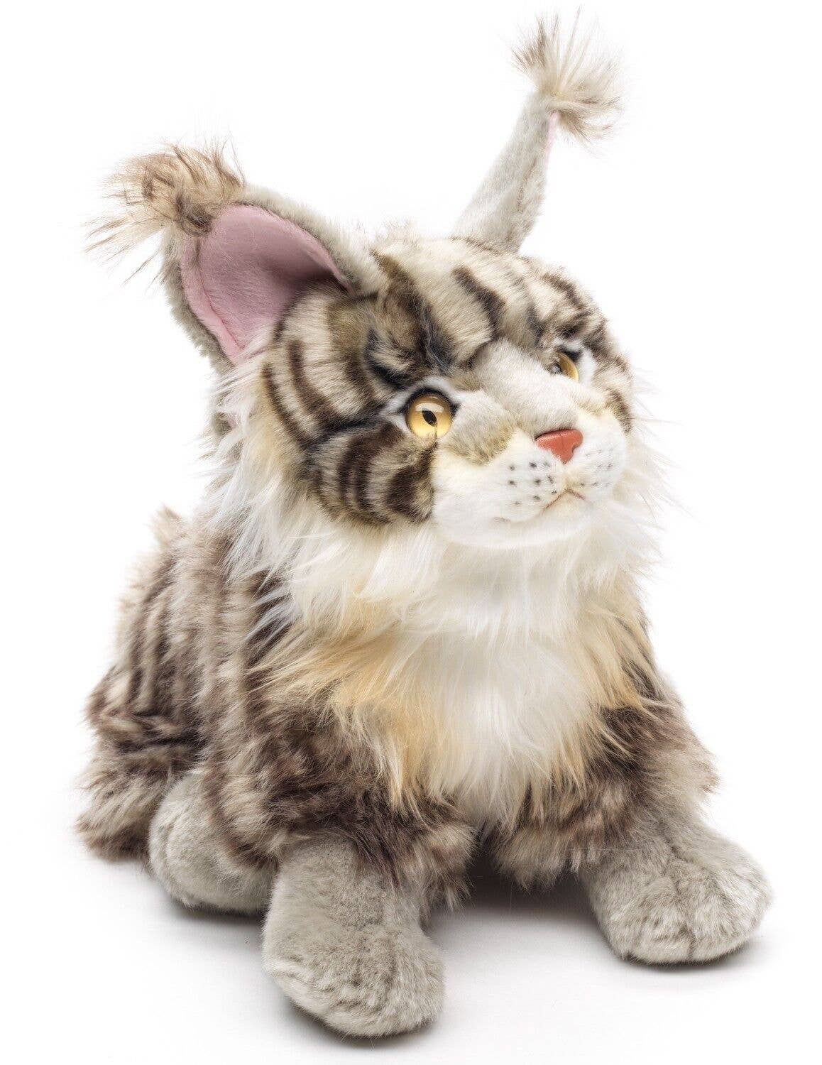 Peluche Chat Maine coon assis (gris)