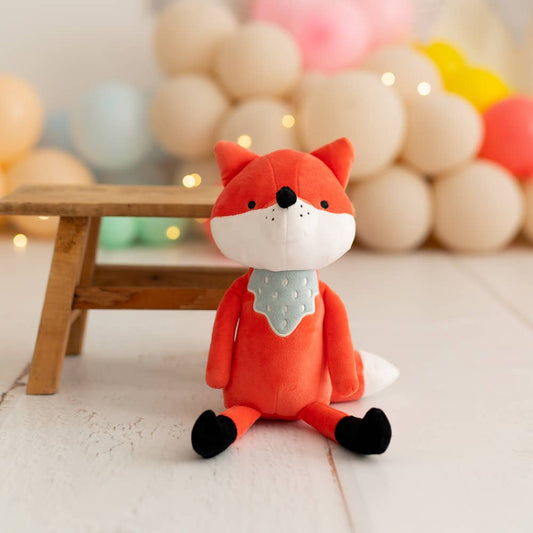 Peluche renard orange crochet fait main cadeau de naissance pour bébé