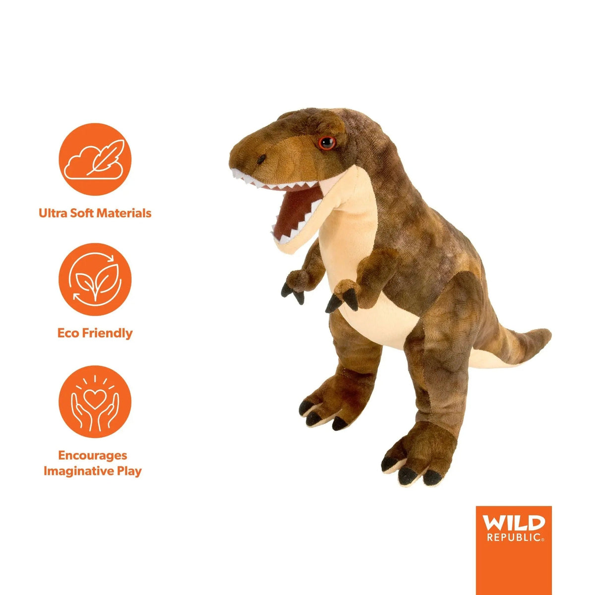 Wild Republic Dinosauria T-Rex Stuffed Animal - 10" Stuffed Animals