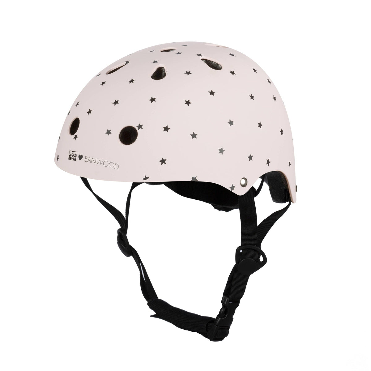 casque enfant rose mat etoiles banwood