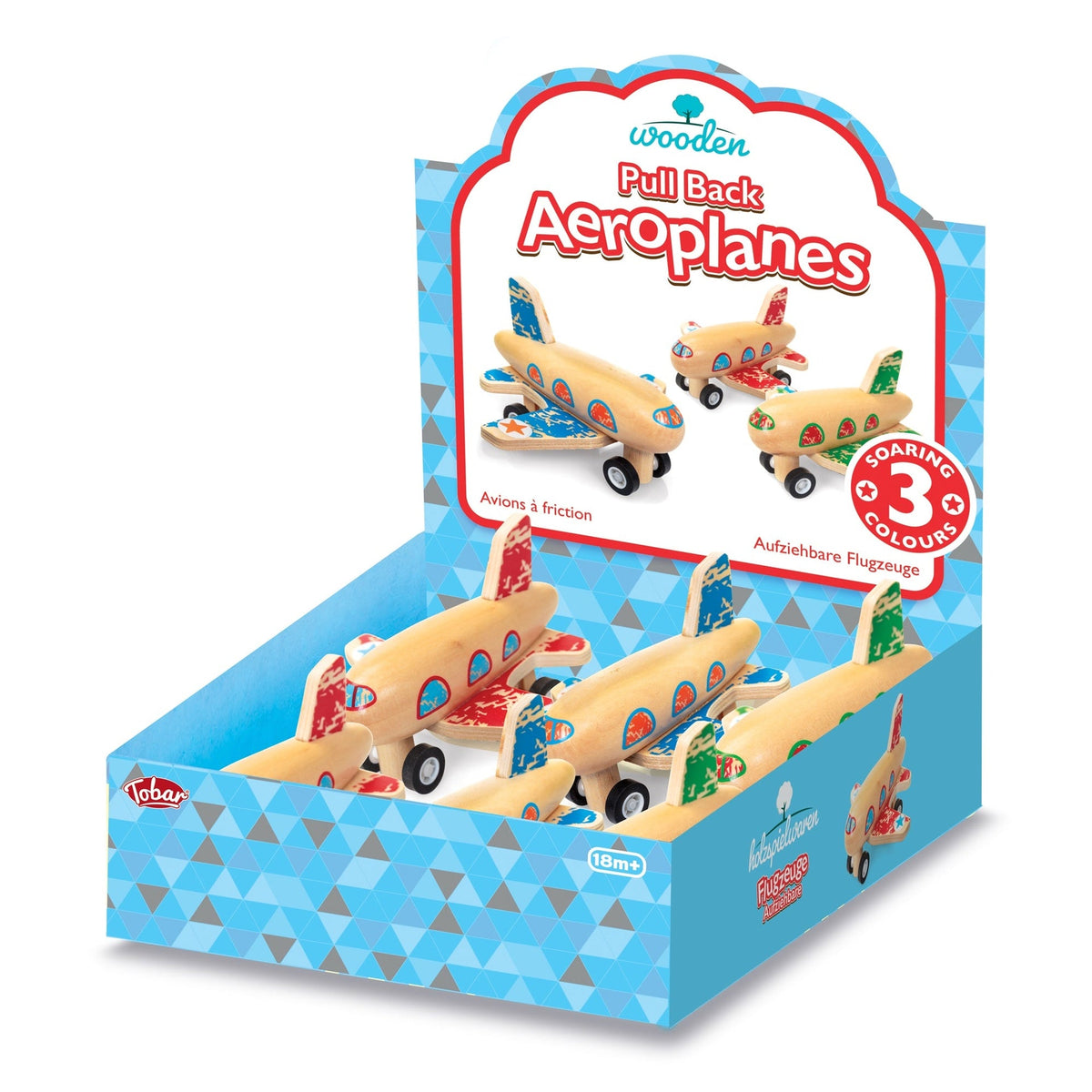 Avion en Bois à Friction – Modèle Assorti
