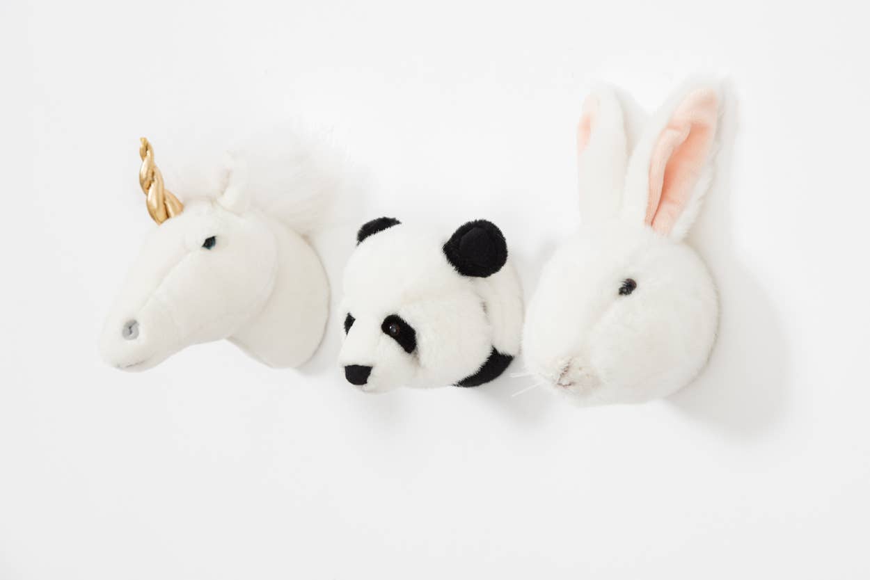 Mini Décoration Murale Peluche Têtes d'Animaux : Coffret