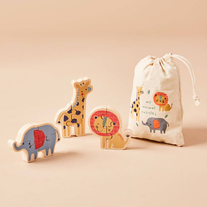 Article Enfant Safari Ensemble de Puzzles FSC Just Bee Kids