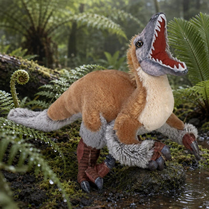 Wild Republic Artist Collection Dino Velociraptor Stuffed Animal - 15" Stuffed Animals