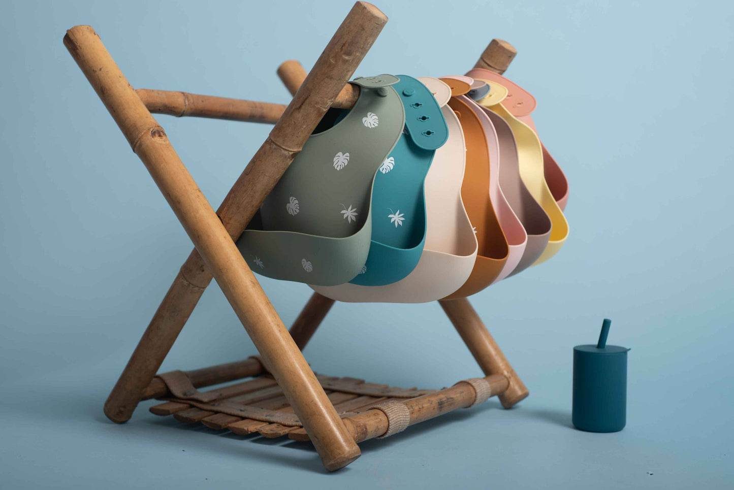 Bavoir en silicone Shayan Cerises - Taupe