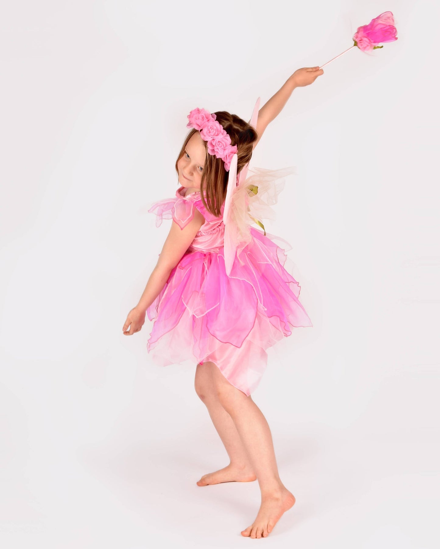 Robe féerique avec ailes+diadème+baguette 122-128 cl 6-8 ans