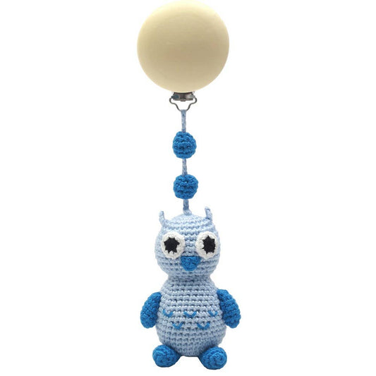 Accroche Poussette Hibou - Bleu