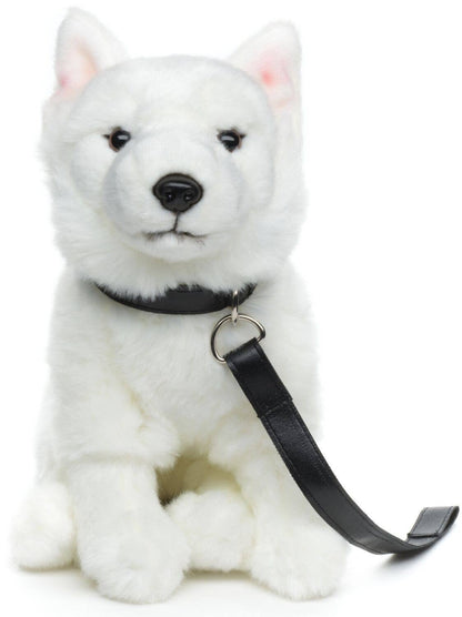 Peluche Chiot berger suisse assis avec laisse Uni Toys