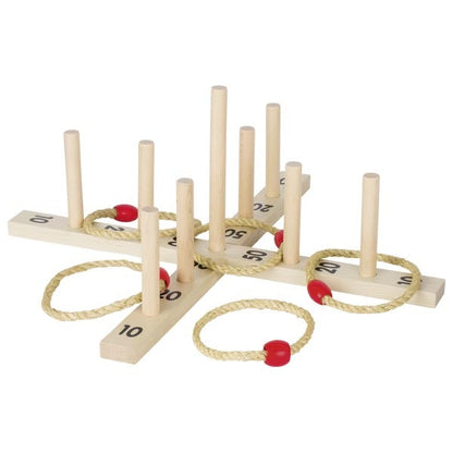 Jeu de lancer d'anneaux avec 5 anneaux en sisal