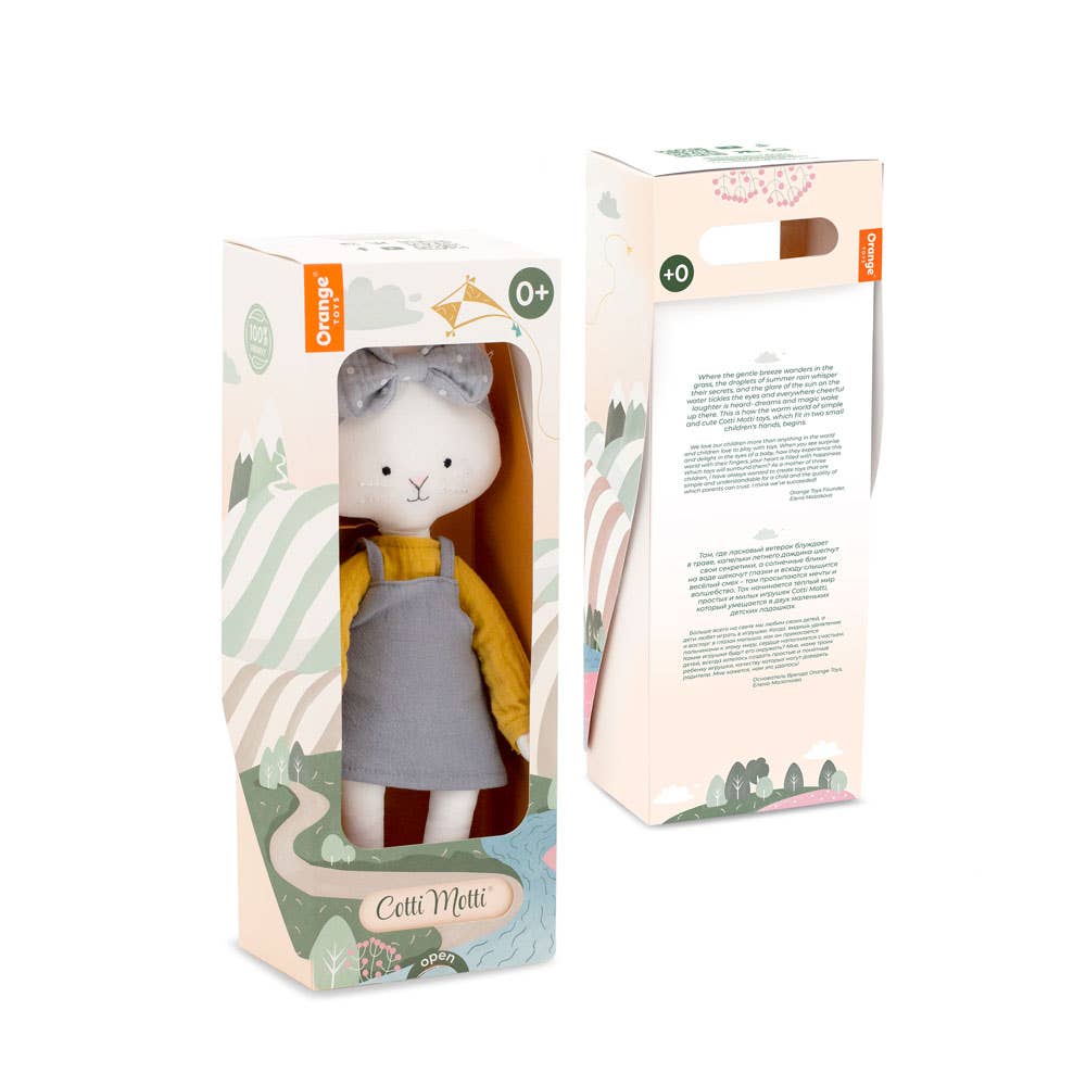 Peluche en coton, Cotti Motti, Christy le chat (30 cm) -0+