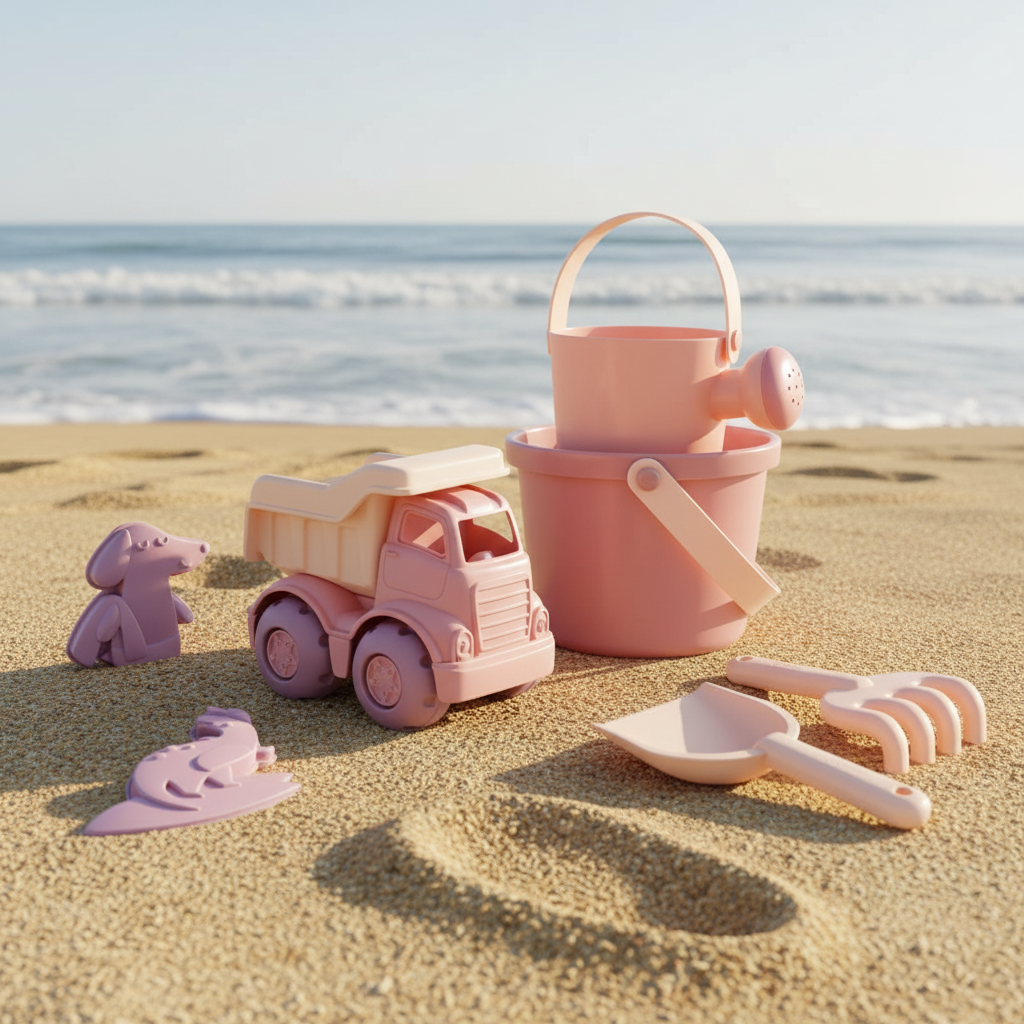 Ensemble de Jouets de Plage Vieux Rose