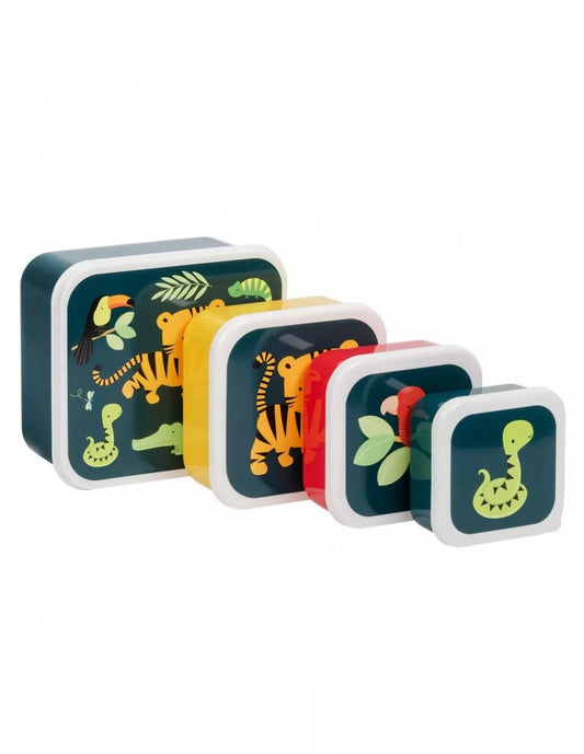 Pack de 4 Boîtes à Goûter et Déjeuner - Tigre