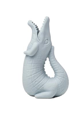 Scrunch: VERSEUR CROCODILE oeuf de canard bleu 11x8x18,5cm, 100% silicone, recyclable, 12m+