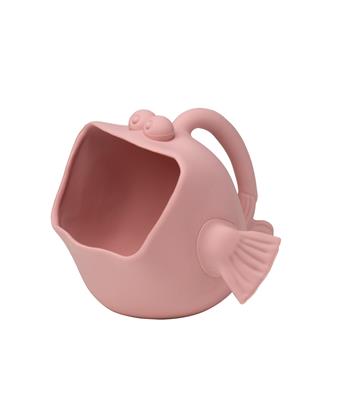 Scrunch: VERSEUR POISSON vieux rose 16x15x12cm, repliable, 100% silicone, recyclable, 12m+