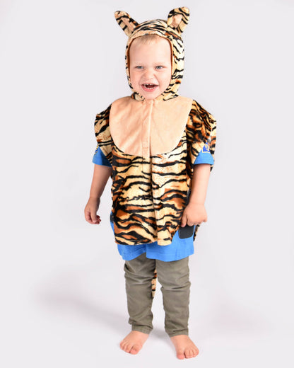 Mini cape tigre pour enfants 1 à 4 ans, tailles 86-110