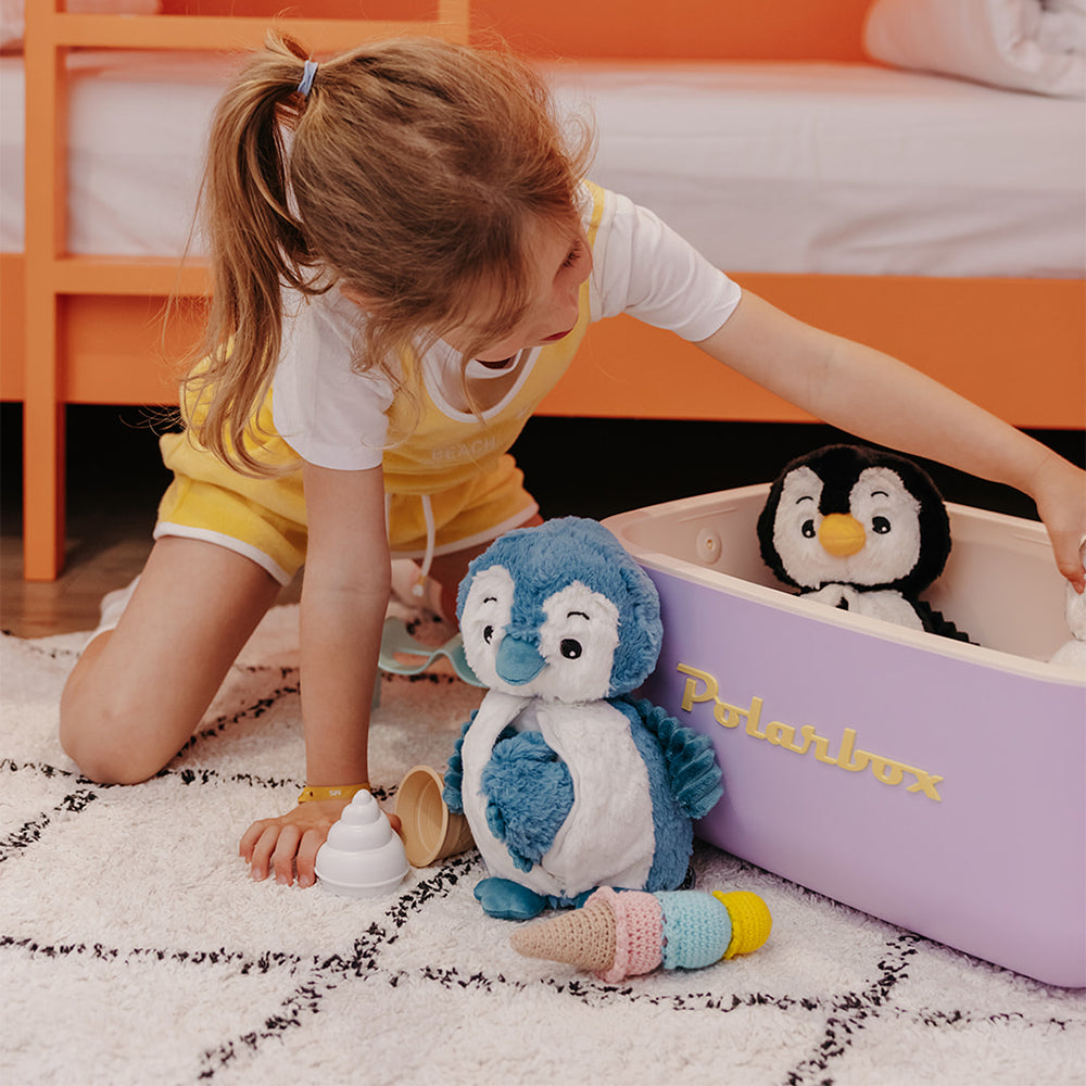 Peluche pingouin Iglou maman et son bébé bleu – Les Ptipotos – vue 2