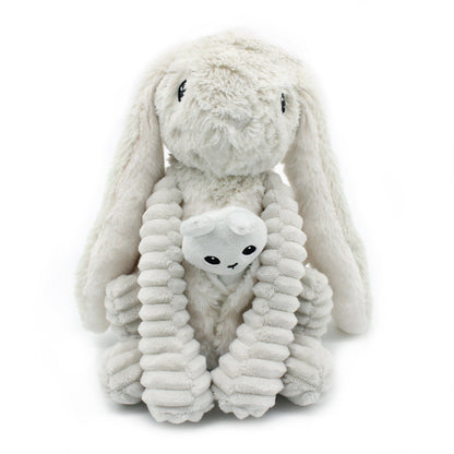Peluche lapin Toudou maman et son bébé gris clair – Les Ptipotos – vue 6