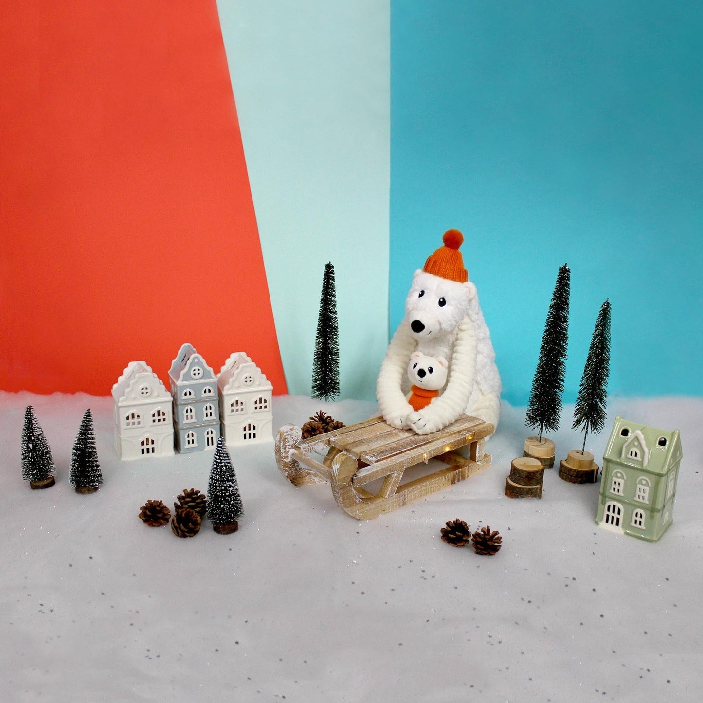 Peluche ours polaire Grobidou maman et son bébé blanc – Les Ptipotos – vue 8