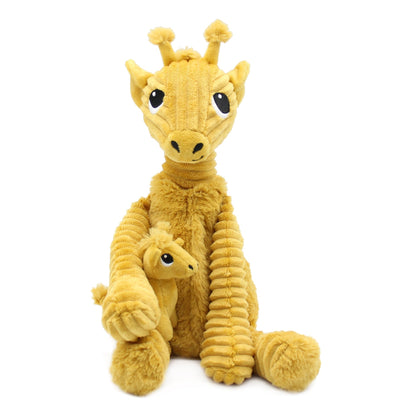 Peluche girafe Loncou maman et son bébé jaune moutarde – Les Ptipotos – vue 10