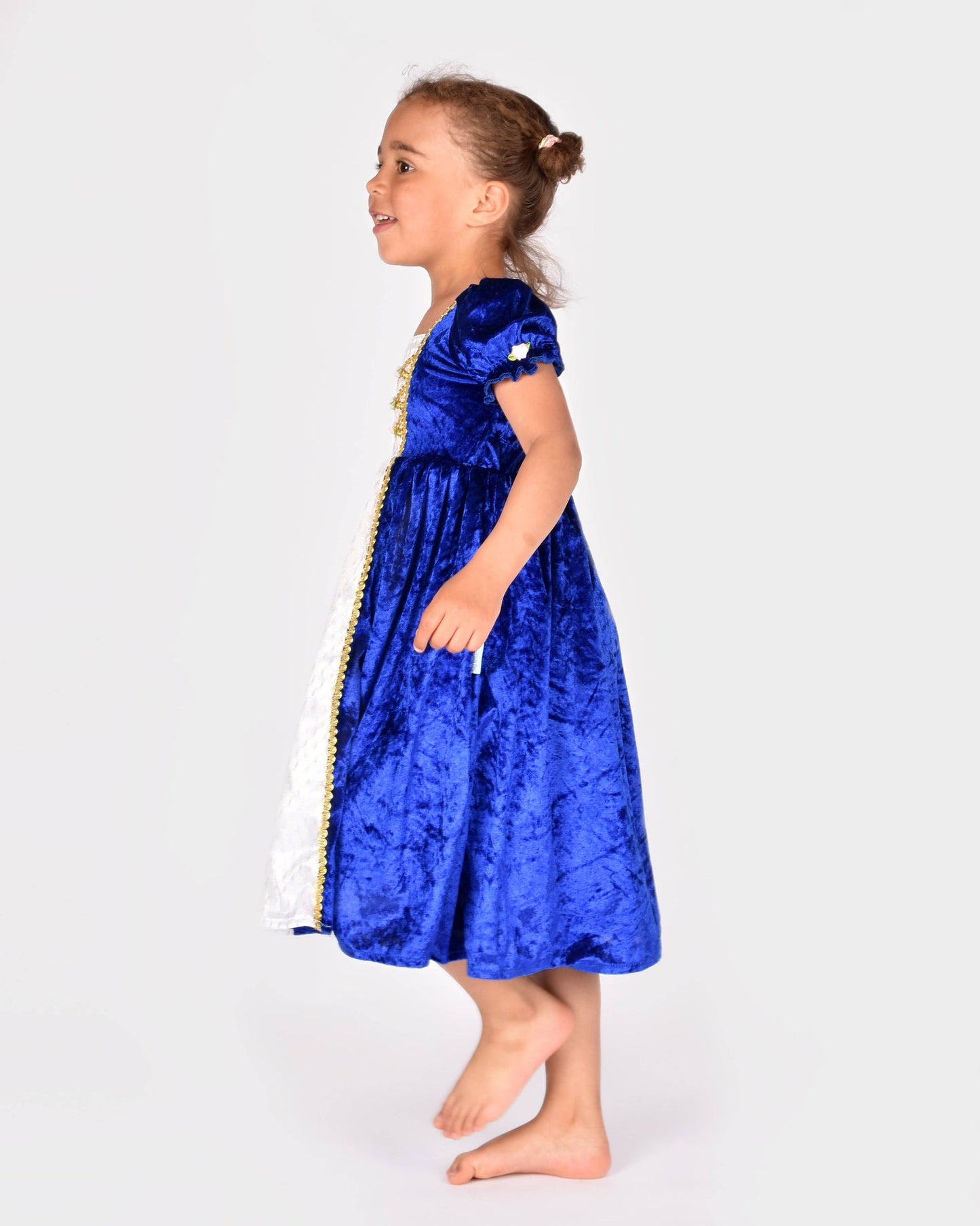 Robe de princesse en velours bleu pour 2-4 ans (taille 98-104)