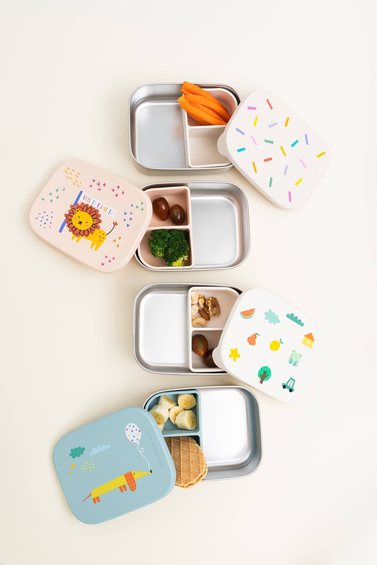 Boîte à Lunch en Acier Inoxydable avec compartiments pour enfants Origami