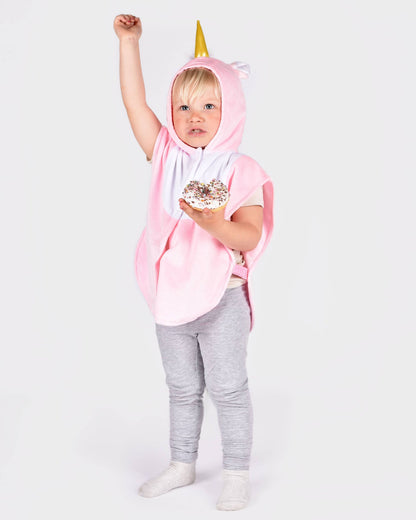 Mini cape licorne rose 86-110 cl 1-4 ans