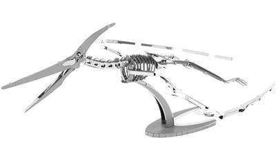 MetalEarth Dinosaures: PTERANODON SQUELETTE 14.4x17.1x7.8cm, maquette 3D en métal avec 2 feuilles, sur carte 12x17cm, 14+