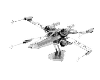 MetalEarth: STAR WARS X-WING STAR FIGHTER 10.10x8.52x5.15cm, maquette 3D en métal avec 2 feuilles, sur carte 12x17cm, 14+