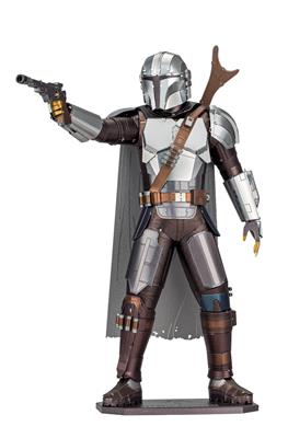 MetalEarth: ICONX - STAR WARS Le Mandalorien / LE MANDALORIEN 11.99x10.49x18.8cm, maquette 3D en métal avec 3 feuilles multicolorées, en boîte 13,5x22x2cm, 14+