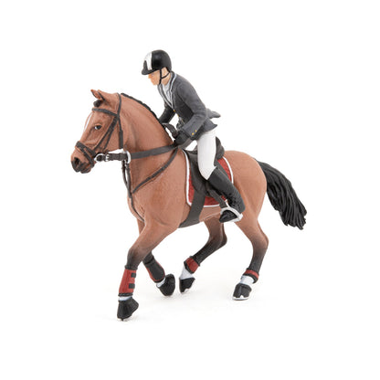 Figurine Cheval de concours et son cavalier