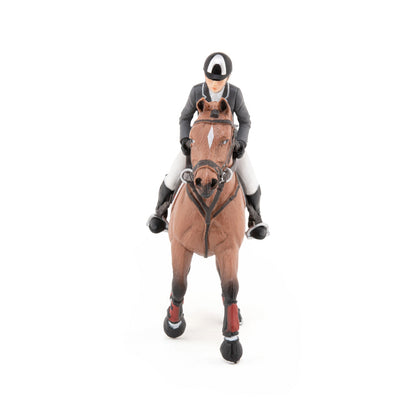 Figurine Cheval de concours et son cavalier