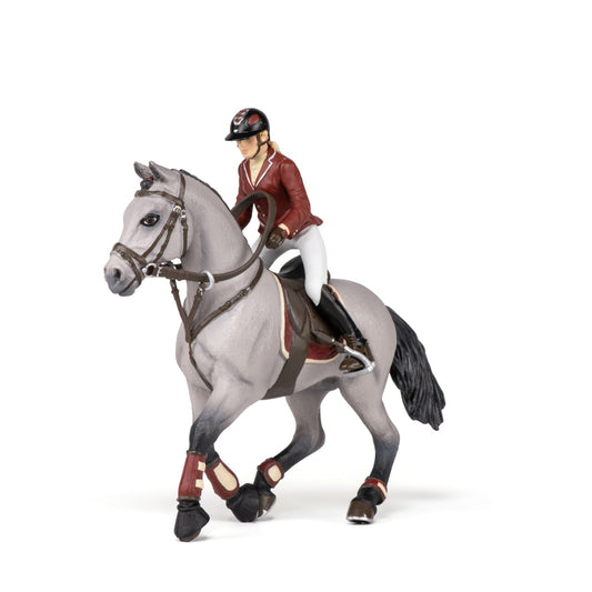 Figurine Cheval de concours et sa cavalière