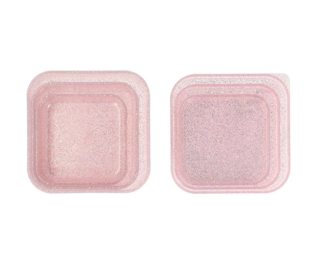 3 Boîtes Déjeuner Rose Pailleté