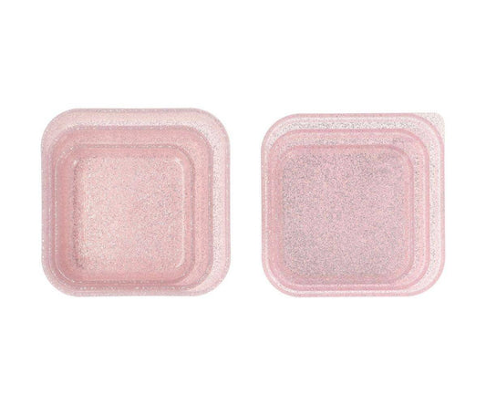 3 Boîtes Déjeuner Rose Pailleté