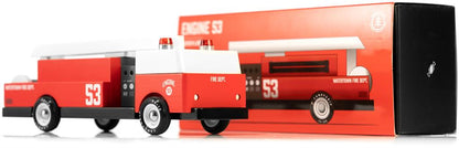 Voiture en Bois Candycar World - Camion de Pompier