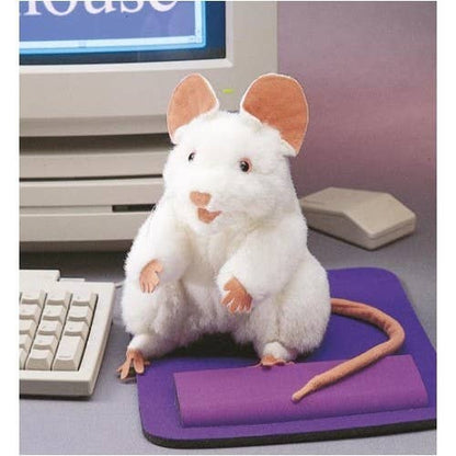 Marionnette à main Souris blanche/Souris blanche 2219 Folkmanis réaliste