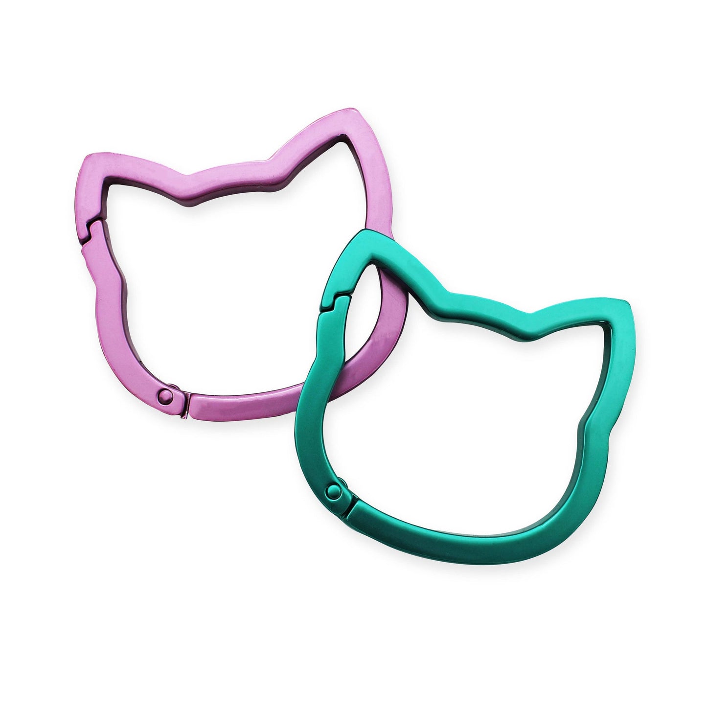 Ensemble de mousquetons Chats rose et turquoise