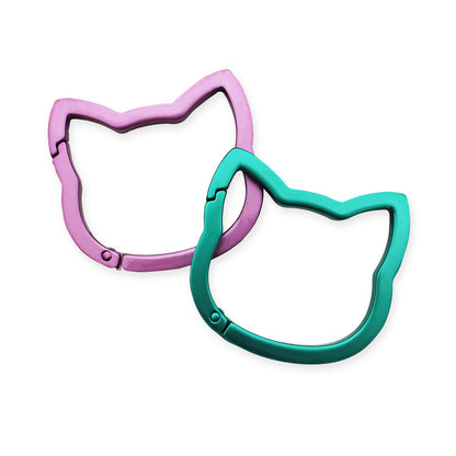 Ensemble de mousquetons Chats rose et turquoise