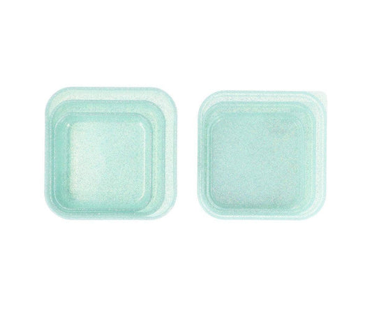 3 Boîtes Déjeuner Aqua Paillettes Turquoise