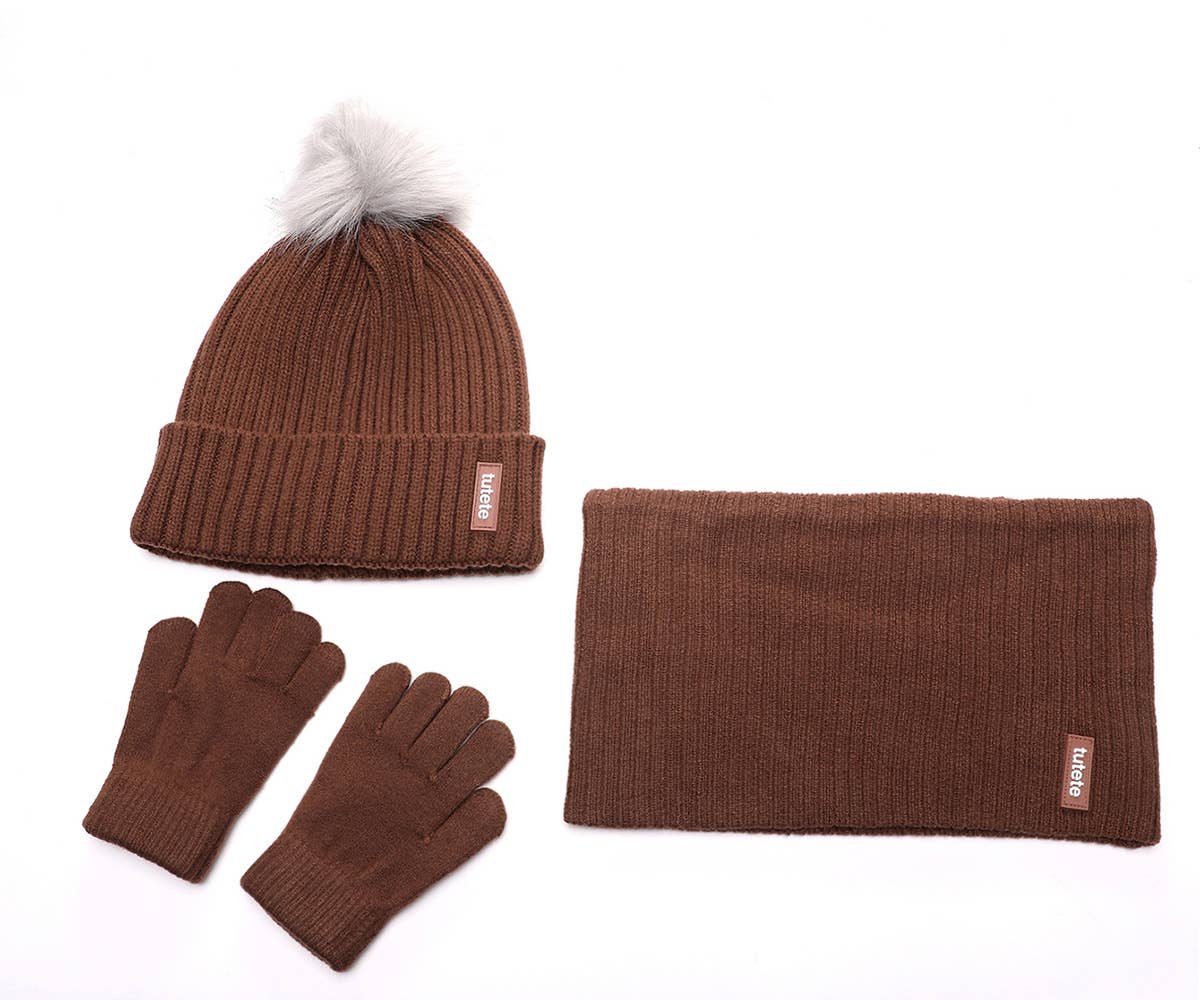 Ensemble d'Hiver Marron - Lettres de l’Alphabet Rigolotes