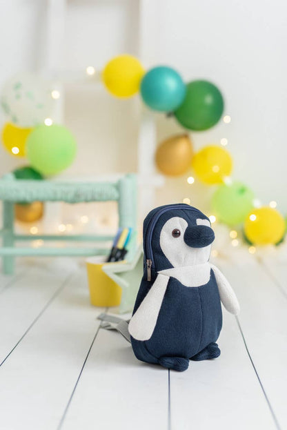 Sac à Dos Pingouin en Crochet – Bleu et Blanc