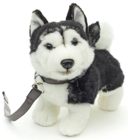 Peluche Chiot husky, debout avec laisse Uni Toys