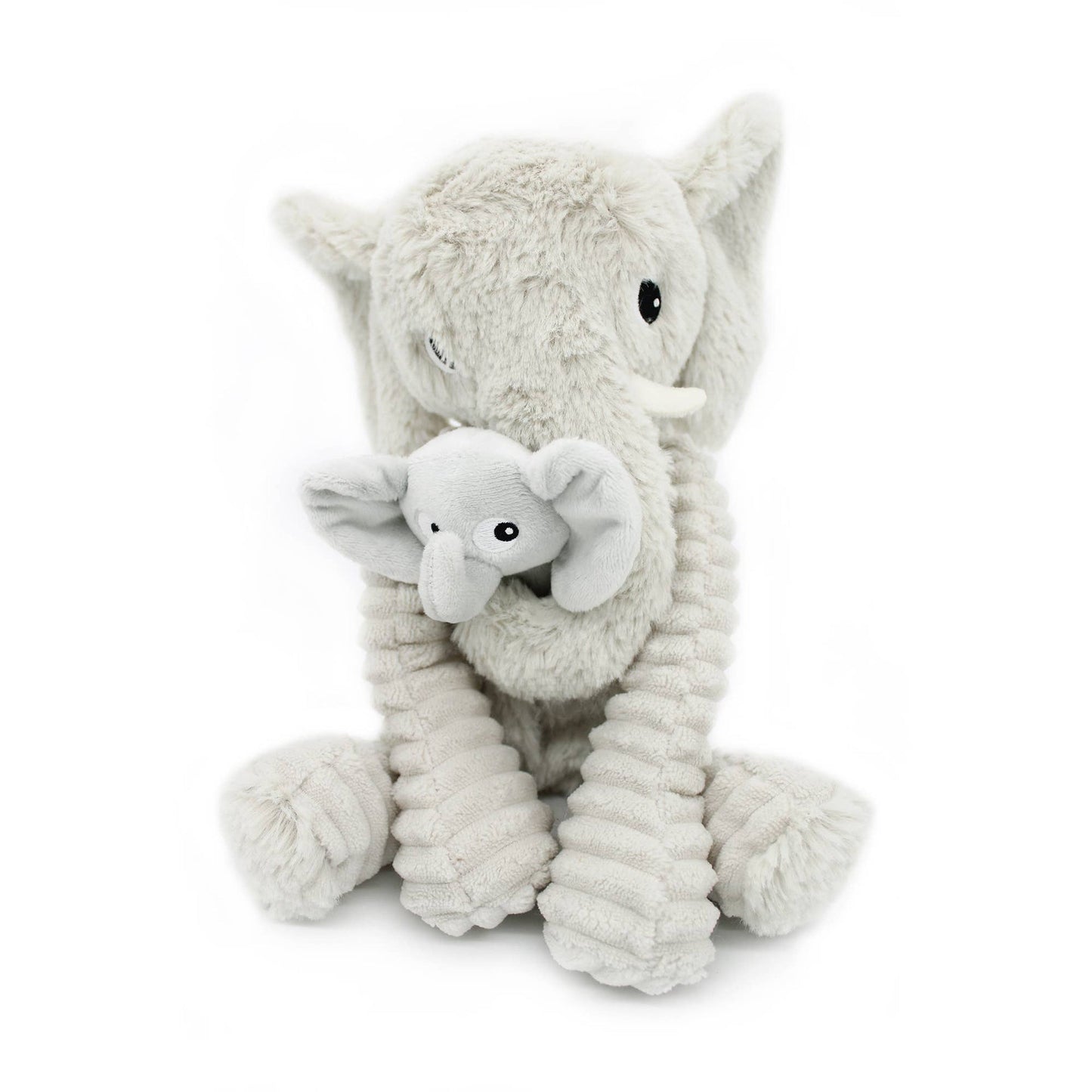 Peluche éléphant Dimoitou maman et son bébé gris clair – Les Ptipotos