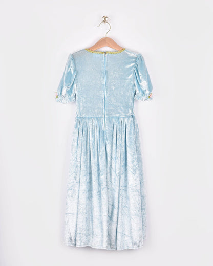 Robe de princesse en velours bleu clair 98-104 Cl 2-4 ans