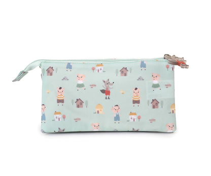 Trousse à Crayons 3 Compartiments Les Trois Petits Cochons