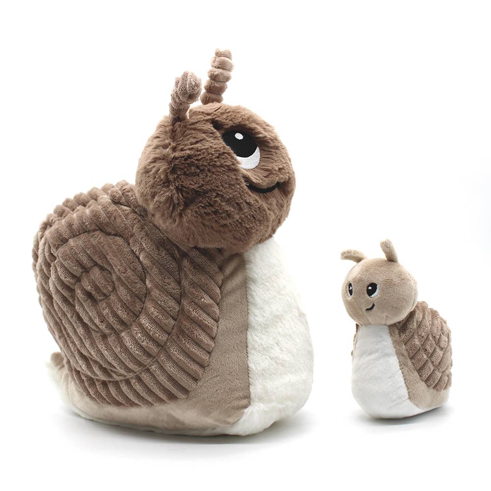 Peluche Ptipotos Maman et Bébé Escargot - Marron