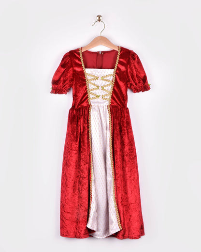 Robe de princesse en velours rouge taille 110-116 cm 4-6 ans