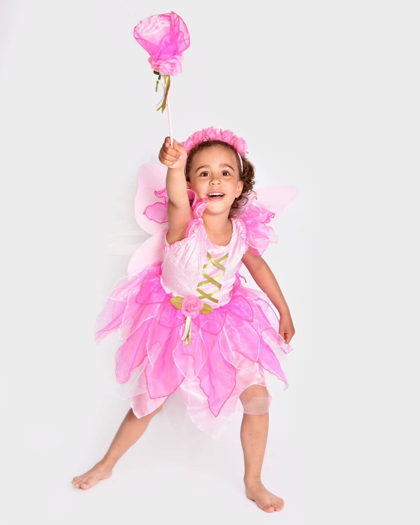 Robe féerique avec ailes+diadème+baguette 122-128 cl 6-8 ans